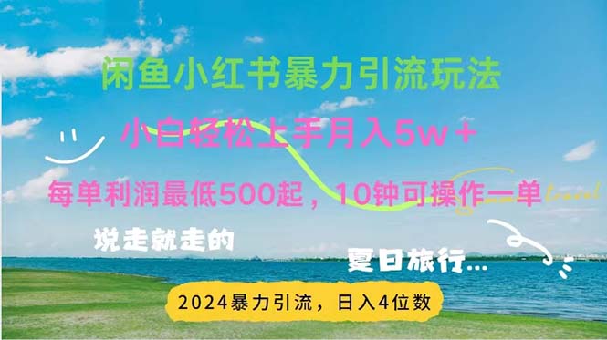 （11650期）2024暑假赚钱项目小红书咸鱼暴力引流，简单无脑操作，每单利润500+，…-网创资源总站