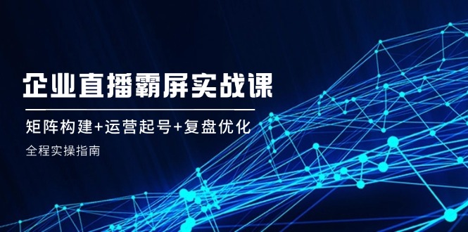 企业直播霸屏实战课：矩阵构建+运营起号+复盘优化，全程实操指南-网创资源总站
