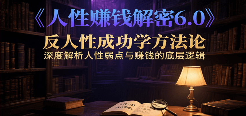 人性赚钱解密6.0，反人性成功学方法论，深度解析人性弱点与赚钱的底层逻辑-网创资源总站