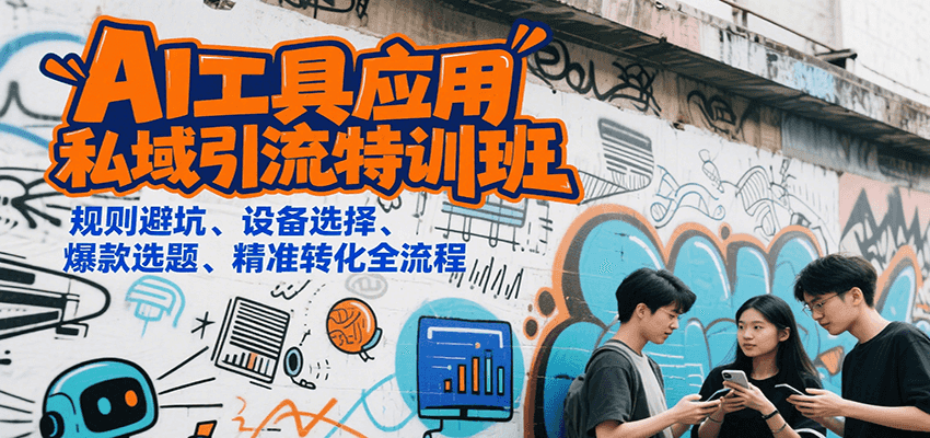 AI工具应用私域引流特训班，规则避坑、设备选择、爆款选题、精准转化全流程-网创资源总站