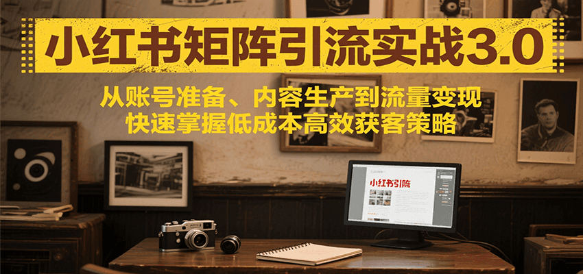 小红书矩阵引流3.0，从账号准备、内容生产到流量变现，快速掌握低成本高效获客策略-网创资源总站