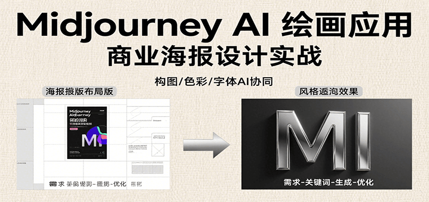 Midjourney AI绘画应用，关键词指令解析、漫画头像制作、海报设计、3D人物生成等-网创资源总站