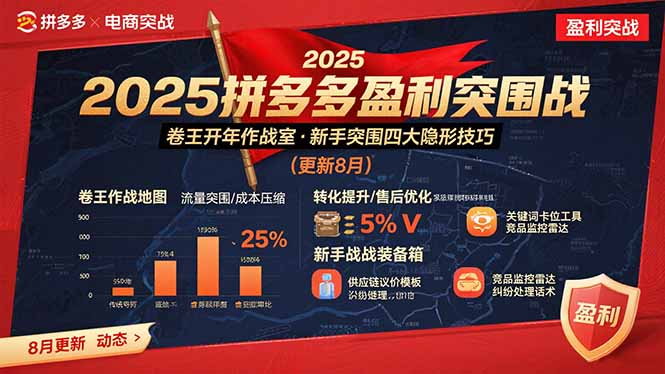 2025拼多多盈利突围战：卷王开年作战室，新手突围四大隐形技巧(更新8月-网创资源总站