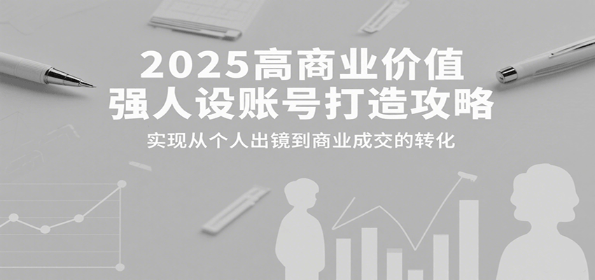 2025高商业价值强人设账号打造攻略，实现从个人出镜到商业成交的转化-网创资源总站