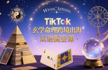 TikTok玄学命理跨境出海双语掘金课，手把手教你用命理知识精准直击海外用户痛点-网创资源总站