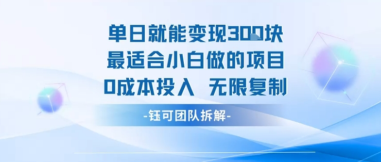 单日就能变现3张最适合小白做的项目0成本投入 无限复制-网创资源总站