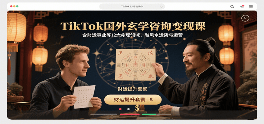 TikTok国外玄学咨询变现课，含财运事业等12大命理领域，融风水运势与运营-网创资源总站