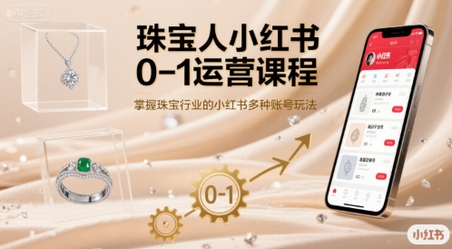 珠宝人小红书0-1运营课程，掌握珠宝行业的小红书多种账号玩法-网创资源总站