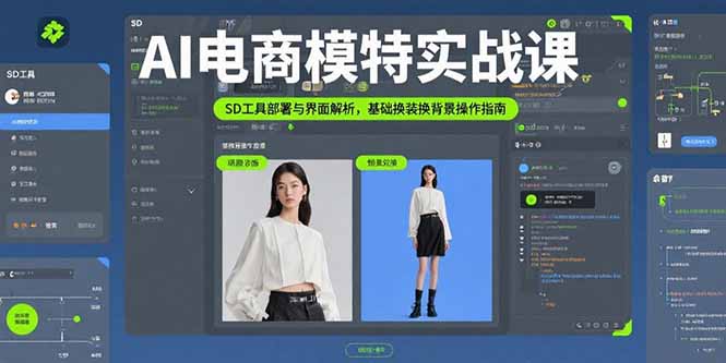 AI电商模特实战课，SD工具部署与界面解析，基础换装换背景操作指南-网创资源总站