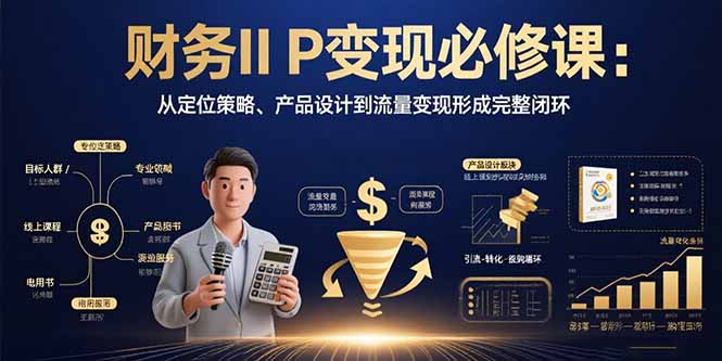 财务IP变现必修课：从定位策略、产品设计到流量变现形成完整闭环-网创资源总站
