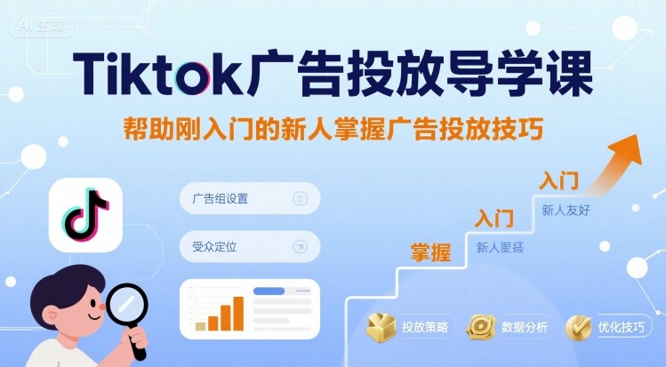 Tiktok广告投放导学课，帮助刚入门的新人掌握广告投放技巧-网创资源总站