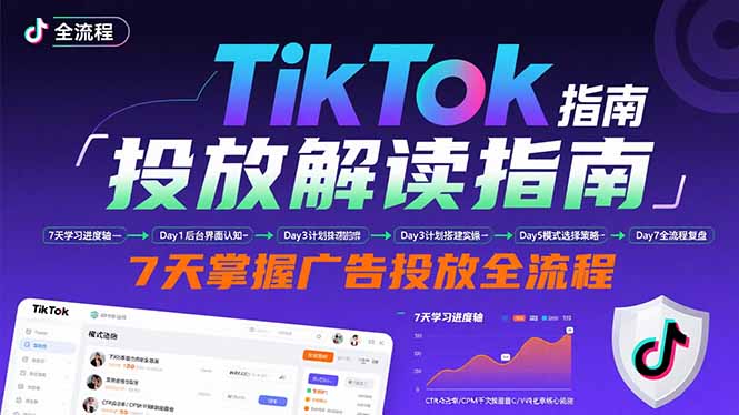 TikTok投放解读指南：后台操作/计划建立/模式选择，7天掌握广告投放全流程-网创资源总站