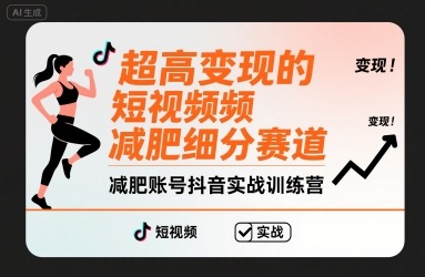 超高变现的短视频减肥细分赛道，减肥账号抖音实战训练营-网创资源总站