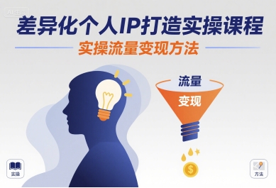 差异化个人IP打造实操课程，实操流量变现方法-网创资源总站