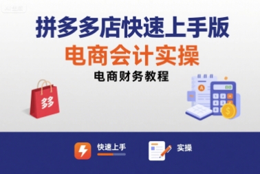 拼多多店快速上手版电商会计实操-电商财务教程-网创资源总站