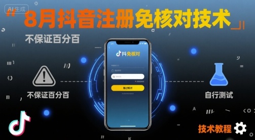 8月抖音注册免核对技术，不保证百分百，自测-网创资源总站