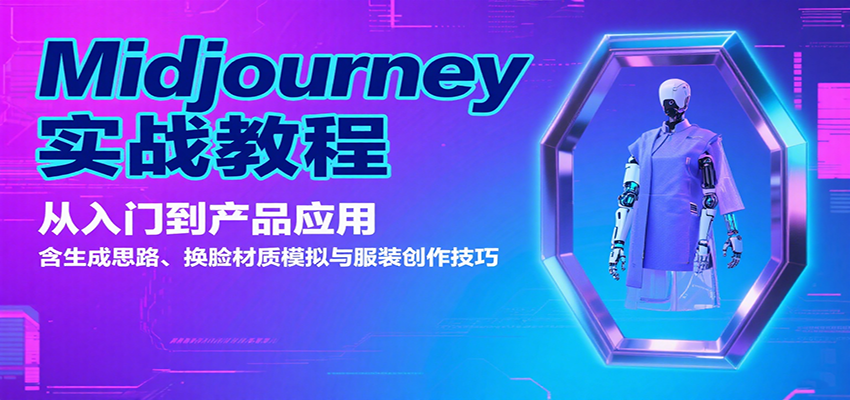 Midjourney实战教程：从入门到产品应用，含生成思路、换脸材质模拟与服装创作技巧-网创资源总站