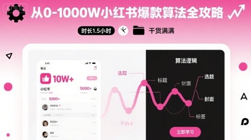 从0-1000W小红书爆款算法全攻略，时长1.5小时，干货满满-网创资源总站