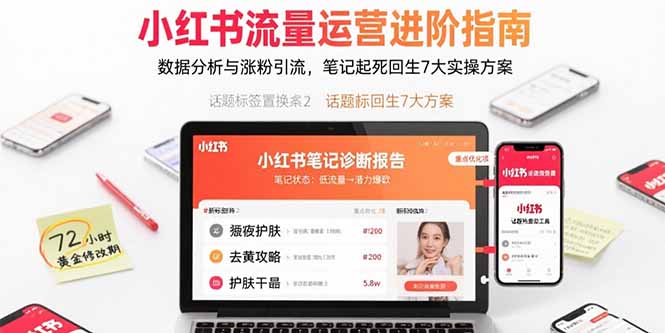 小红书流量运营进阶指南，数据分析与涨粉引流，笔记起死回生7大实操方案-网创资源总站