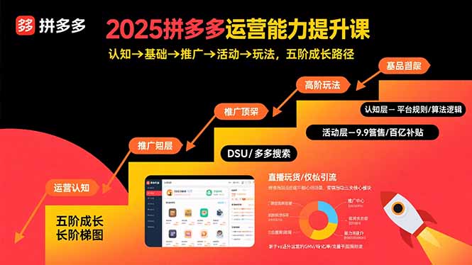 2025拼多多运营能力提升课：认知→基础→推广→活动→玩法，五阶成长路径-网创资源总站