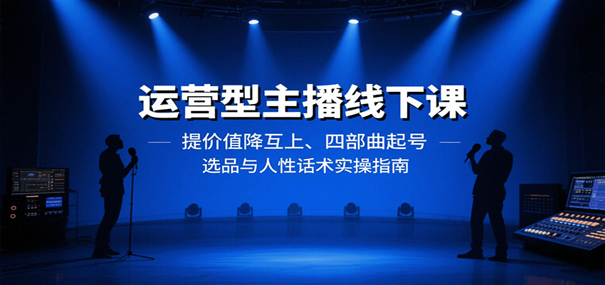 运营型主播线下课：提价值降互上、四部曲起号、选品与人性话术实操指南-网创资源总站