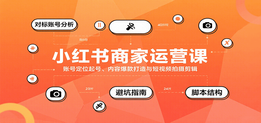 小红书商家运营课，账号定位起号、内容爆款打造与短视频拍摄剪辑-网创资源总站