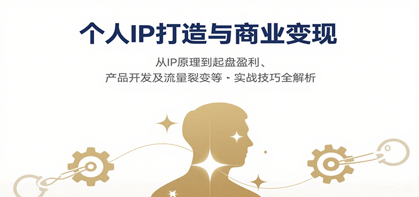 个人IP打造与商业变现，从IP原理到起盘盈利、产品开发及流量裂变等实战技巧全解析-网创资源总站
