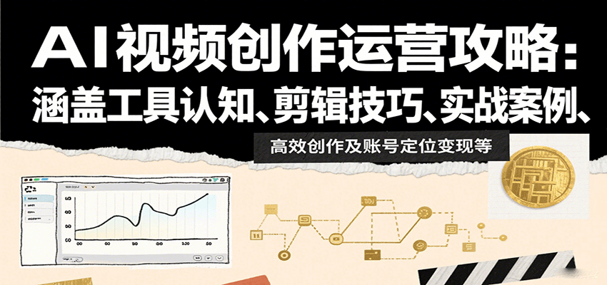 AI视频创作运营攻略：涵盖工具认知、剪辑技巧、实战案例、高效创作及账号定位变现等-网创资源总站