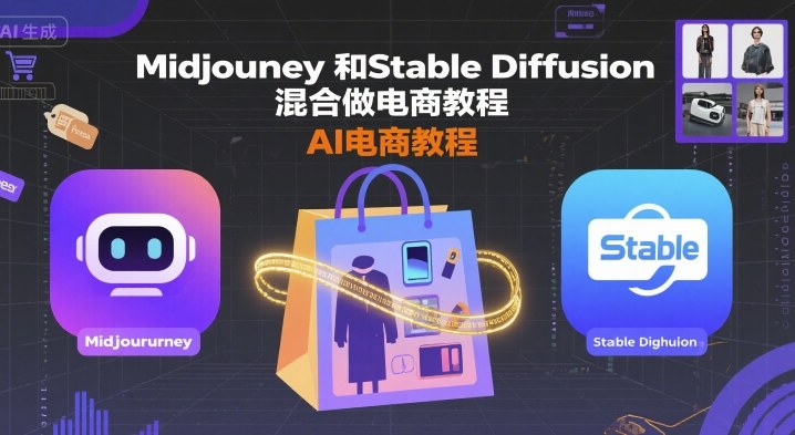 Midjourney和Stable Diffusion混合做电商教程-ai电商教程-网创资源总站