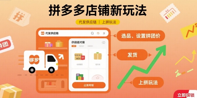 拼多多店铺新玩法，代发供应链上拼玩法-网创资源总站