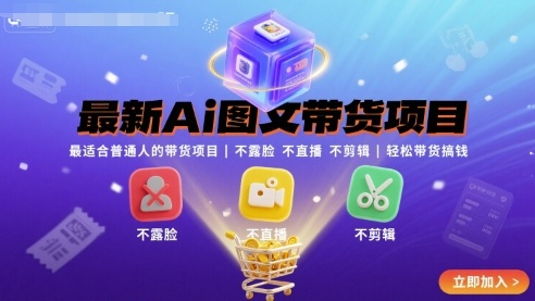 最新Ai图文带货项目，最适合普通人的带货项目，不露脸 不直播 不剪辑就可以轻松带货搞钱-网创资源总站