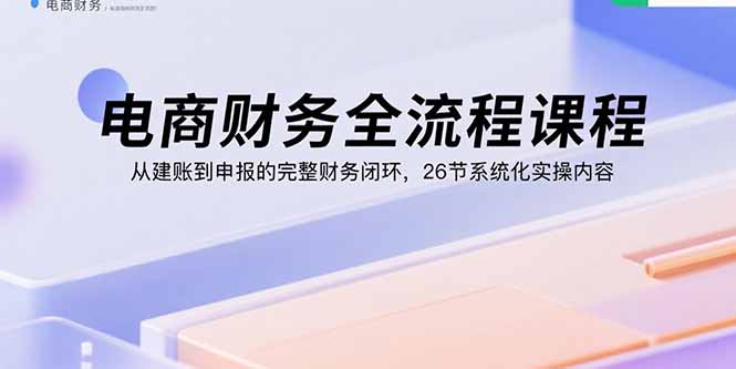 电商财务全流程课程：从建账到申报的完整财务闭环，26节系统化实操内容-网创资源总站