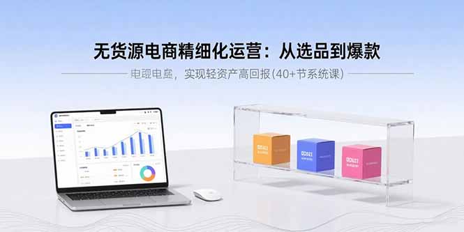 无货源电商精细化运营：从选品到爆款，实现轻资产高回报(40+节系统课-网创资源总站