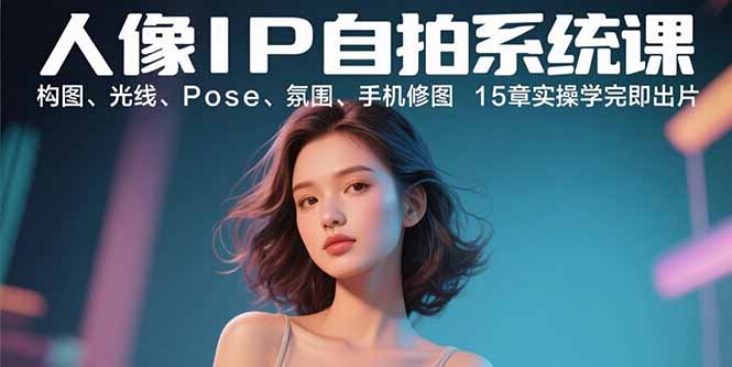 人像IP自拍系统课：构图、光线、Pose、氛围、手机修图 15章实操学完即出片-网创资源总站