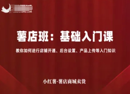 小红薯薯店商城卖货，基础入门课，教你如何进行店铺开通、后台设置、产品上传等入门知识-网创资源总站