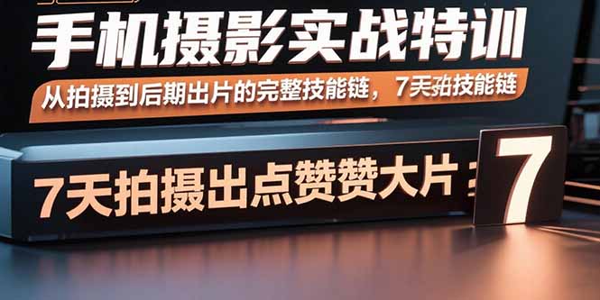 手机摄影实战特训，从拍摄到后期出片的完整技能链，7天拍出点赞大片-网创资源总站