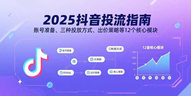 2025抖音投流指南，账号准备、三种投放方式、出价策略等12个核心模块-网创资源总站