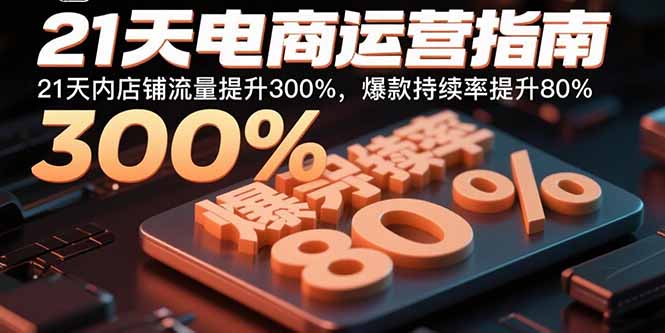 21天电商运营指南：21天内店铺流量提升300%，爆款持续率提升80%-网创资源总站