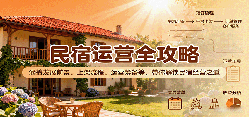 民宿运营全攻略：涵盖发展前景、上架流程、运营筹备等，带你解锁民宿经营之道-网创资源总站