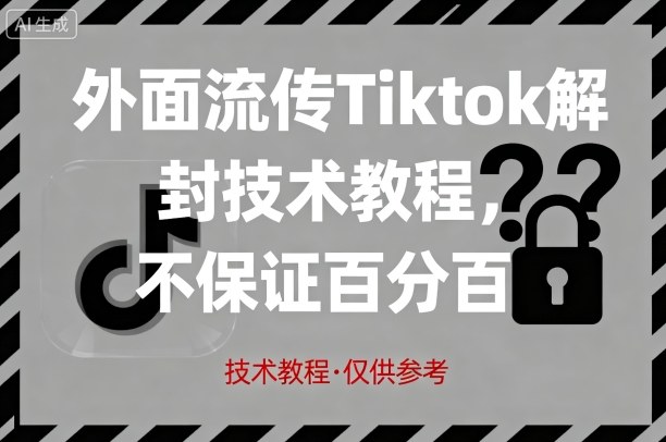 外面流传Tiktok解封技术教程，不保证百分百，具体自测-网创资源总站