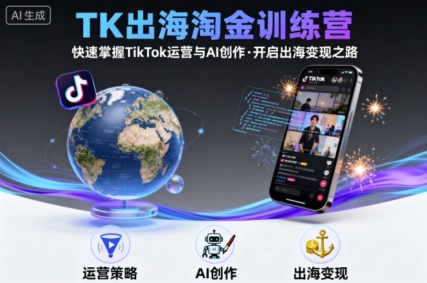 TK出海淘金训练营，助你快速掌握TikTok运营与AI创作，开启出海变现之路-网创资源总站