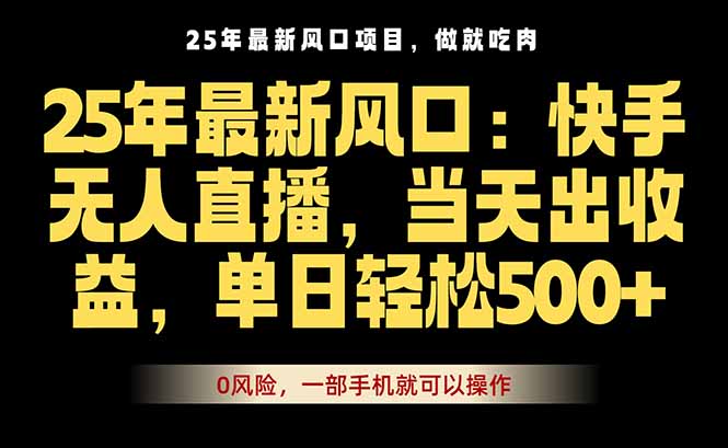 25年最新无人直播玩法，当天秒出单，一部手机就可操作-网创资源总站