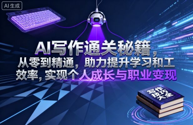 AI写作通关秘籍，从零到精通，助力提升学习和工作效率，实现个人成长与职业变现-网创资源总站