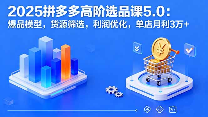 2025拼多多高阶选品课5.0：爆品模型，货源筛选，利润优化，单店月利3万+-网创资源总站