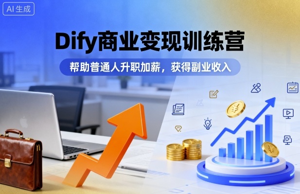 Dify商业变现训练营，帮助普通人升职加薪，获得副业收入-网创资源总站