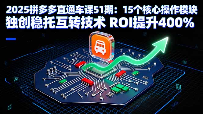 2025拼多多直通车课51期：15个核心操作模块 独创稳托互转技术 ROI提升400%-网创资源总站