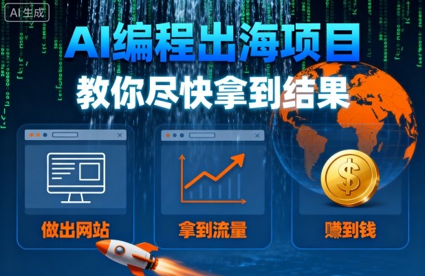 AI编程出海项目，教你尽快拿到结果-做出网站、拿到流量、賺到钱-网创资源总站