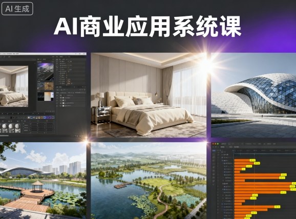 AI商业应用系统课，室内-软装-建筑-景观，智能设计+效果图+动画画实战-网创资源总站