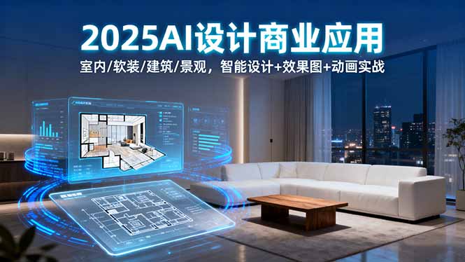2025AI设计商业应用：室内/软装/建筑/景观，智能设计+效果图+动画实战-网创资源总站