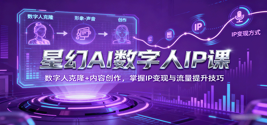 星幻AI数字人IP课，数字人克隆+内容创作，掌握IP变现与流量提升技巧-网创资源总站